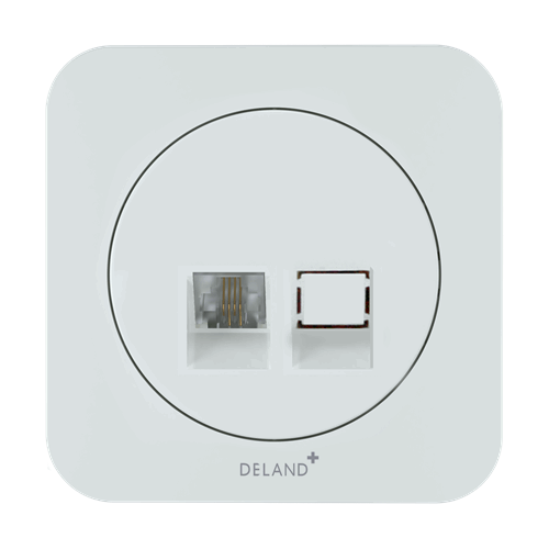 کلید و پریز آدا سفید دلند پلاس /آدا ،سوکت تلفن دوخط(مکانیزم+قاب)