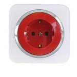 کلید و پریز آدا پلکسی سفید زه نقره ای دلند(مکانیزم+قاب+زه) / پریز ارت UPS