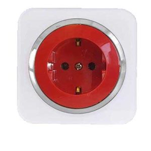 کلید و پریز آدا پلکسی سفید زه نقره ای دلند(مکانیزم+قاب+زه) / پریز ارت UPS