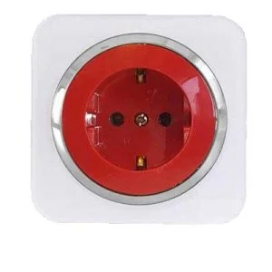 کلید و پریز آدا پلکسی سفید زه نقره ای دلند(مکانیزم+قاب+زه) / پریز ارت UPS