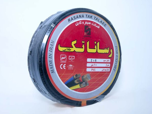 کابل افشان 6*2 رسانا تک - حلقه 100 متری