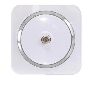 کلید و پریز آدا پلکسی سفید زه نقره ای دلند(مکانیزم+قاب+زه) / فیش آنتن sat