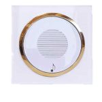 کلید پریز آوا پلکسی سفید زه طلائی / زنگ ملودی(مکانیزم +قاب+زه)