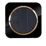 کلید و پریز آدا پلکسی مشکی زه طلایی دلند(مکانیزم+قاب+زه) / کلید سه پل