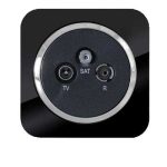 کلید و پریز آدا پلکسی مشکی زه نقره ای دلند(مکانیزم+قاب+زه)/آنتن مرکزی