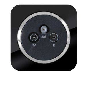 کلید و پریز آدا پلکسی مشکی زه نقره ای دلند(مکانیزم+قاب+زه)/آنتن مرکزی