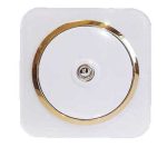 کلید و پریز آدا پلکسی سفید زه طلایی دلند (مکانیزم+قاب+زه) / فیش آنتن