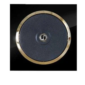 کلید و پریز آوا پلکسی مشکی زه طلایی دلند(مکانیزم+قاب+زه) / فیش آنتن