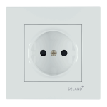 کلید و پریز آسا سفید دلند پلاس /پریز برق محافظ دار(مکانیزم+قاب)