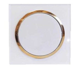 کلید پریز آوا پلکسی سفید زه طلائی / کلید یک پل(مکانیزم +قاب+زه)