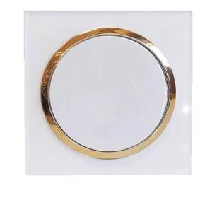 کلید پریز آوا پلکسی سفید زه طلائی / کلید یک پل(مکانیزم +قاب+زه)