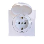 آوا پلکسی سفید دلند پلاس/پریز برق ارت درب دار(مکانیزم+قاب)