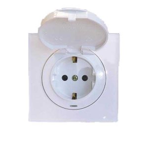 آوا پلکسی سفید دلند پلاس/پریز برق ارت درب دار(مکانیزم+قاب)