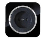 کلید و پریز آدا پلکسی مشکی زه نقره ای دلند(مکانیزم+قاب+زه)/پریز برق