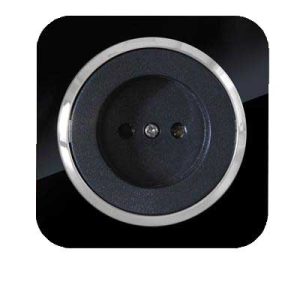 کلید و پریز آدا پلکسی مشکی زه نقره ای دلند(مکانیزم+قاب+زه)/پریز برق