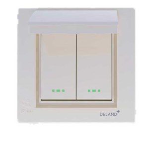 کلید و پریز آسا کرم دلند پلاس /کلید دوپل بارانی توکار