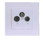 کلید و پریز مدل آسا پلکسی سفید برند دلند (مکانیزم +قاب ) / فیش آنتن مرکزی