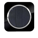 کلید و پریز آدا پلکسی مشکی زه نقره ای دلند(مکانیزم+قاب+زه)/کلید سه پل