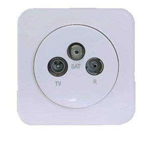 کلید و پریز آدا پلکسی سفید دلند پلاس /فیش آنتن مرکزی(مکانیزم+قاب)