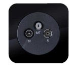 کلید و پریز آدا پلکسی مشکی دلند پلاس /فیش آنتن مرکزی(مکانیزم+قاب)