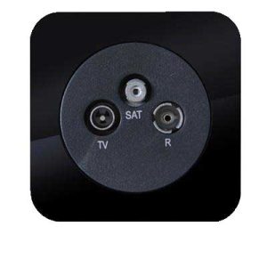 کلید و پریز آدا پلکسی مشکی دلند پلاس /فیش آنتن مرکزی(مکانیزم+قاب)