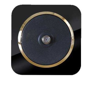 کلید و پریز آدا پلکسی مشکی زه طلایی دلند(مکانیزم+قاب+زه) / فیش آنتن sat