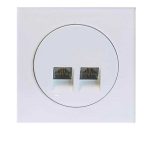 آوا پلکسی سفید دلند پلاس/سوکت تلفن دوقلو(4خط) (مکانیزم+قاب)