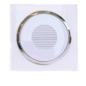 کلید و پریز آوا پلکسی سفید زه نقره ای/زنگ اخبار(مکانیزم+قاب+زه نقره ای)