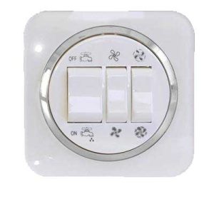 کلید و پریز آدا پلکسی سفید زه نقره ای دلند(مکانیزم+قاب+زه) / کلید کولر