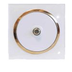 کلید پریز آوا پلکسی سفید زه طلائی / فیش آنتن sat(مکانیزم +قاب+زه)