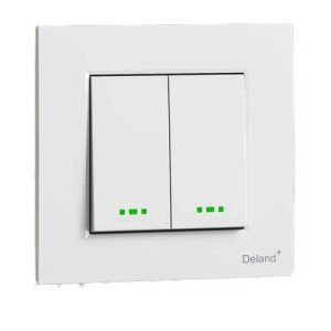 کلید و پریز آسا سفید دلند پلاس /کلید کراکس(مکانیزم+قاب)