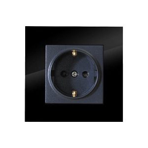 کلید و پریز مدل آسا پلکسی مشکی برند دلند(مکانیزم +قاب ) / پریز برق ارت پایه سرامیکی