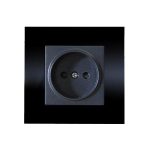 کلید و پریز مدل آسا پلکسی مشکی برند دلند(مکانیزم +قاب ) / پریز برق پایه سرامیکی