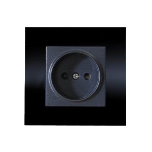 کلید و پریز مدل آسا پلکسی مشکی برند دلند(مکانیزم +قاب ) / پریز برق پایه سرامیکی