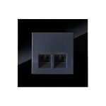 کلید و پریز مدل آسا پلکسی مشکی برند دلند(مکانیزم +قاب ) / سوکت تلفن دوقلو(4خط)