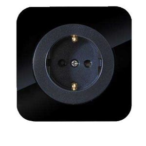 کلید و پریز آدا پلکسی مشکی دلند پلاس /پریز ارت (مکانیزم+قاب)