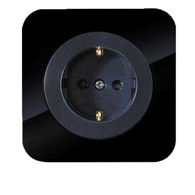 کلید و پریز آدا پلکسی مشکی دلند پلاس /پریز ارت (مکانیزم+قاب)