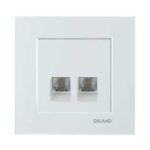 کلید و پریز مدل آسا برند دلند / سوکت تلفن دوقلو چهار خط