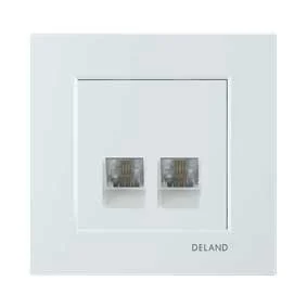 کلید و پریز مدل آسا برند دلند / سوکت تلفن دوقلو چهار خط