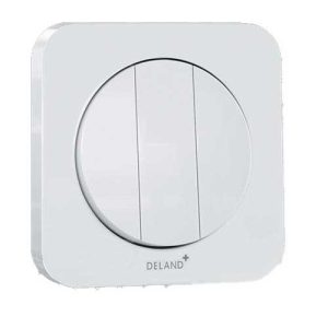 کلید و پریز آدا سفید دلند پلاس /آدا،کلید سه پل(مکانیزم+قاب)