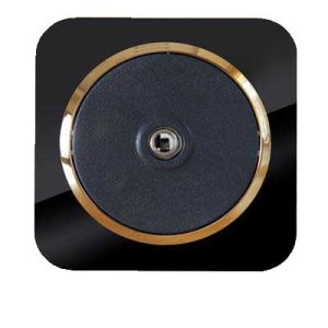 کلید و پریز آدا پلکسی مشکی زه طلایی دلند(مکانیزم+قاب+زه) / فیش آنتن