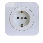 کلید و پریز آدا پلکسی سفید دلند پلاس /پریز برق ارت(مکانیزم+قاب)