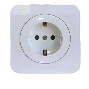 کلید و پریز آدا پلکسی سفید دلند پلاس /پریز برق ارت(مکانیزم+قاب)