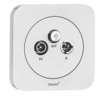 کلید و پریز آدا سفید دلند پلاس /آدا،فیش آنتن مرکزی(مکانیزم+قاب)