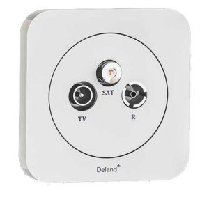 کلید و پریز آدا سفید دلند پلاس /آدا،فیش آنتن مرکزی(مکانیزم+قاب)