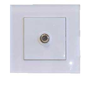 کلید و پریز مدل آسا پلکسی سفید برند دلند (مکانیزم +قاب ) / فیش آنتن sat