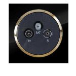 کلید و پریز آوا پلکسی مشکی زه طلایی دلند(مکانیزم+قاب+زه) / فیش آنتن مرکزی