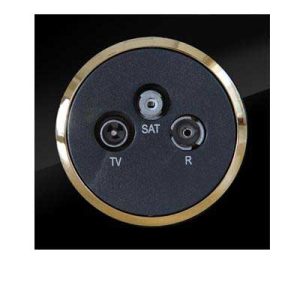 کلید و پریز آوا پلکسی مشکی زه طلایی دلند(مکانیزم+قاب+زه) / فیش آنتن مرکزی