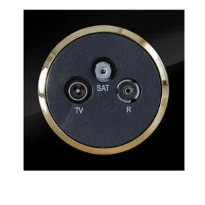 کلید و پریز آوا پلکسی مشکی زه طلایی دلند(مکانیزم+قاب+زه) / فیش آنتن مرکزی