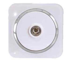 کلید و پریز آدا پلکسی سفید زه نقره ای دلند(مکانیزم+قاب+زه) / فیش بلندگو